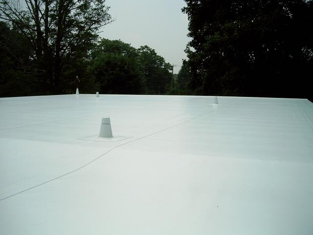 PVC membrane installed on a flat roof